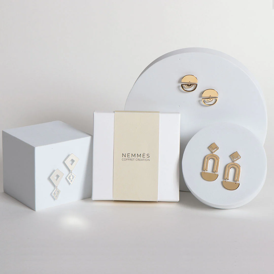 Boucles d'oreilles en coffret création bijou haute couture – Image 2