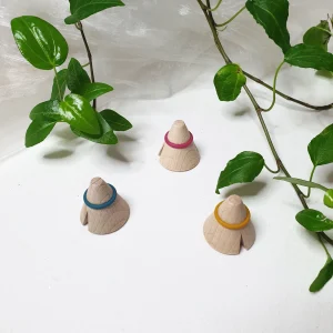 Lot de 3 pinces photos et mémo en bois "i-cone"