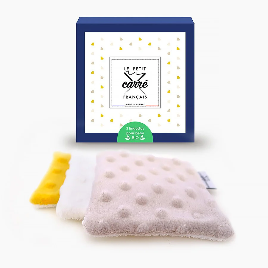 Lingettes lavables en coton bio - Le Petit Carré Français