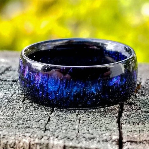 Bague arc en ciel bleu marine