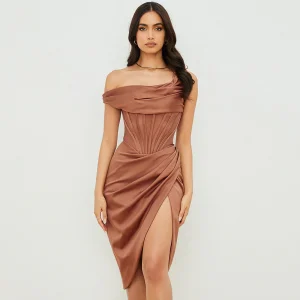 ROBE COURTE BUSTIER SATIN