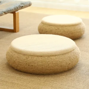 Coussin meditation en tatami naturel