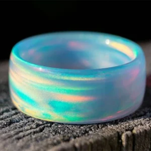 Bague arc en ciel bleu