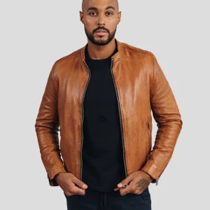 Blouson en cuir or FAISS GREEN