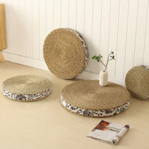 Coussin meditation Tatami en paille pour sol