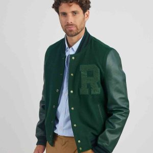 Blouson En Cuir vert OXFORD HATCH