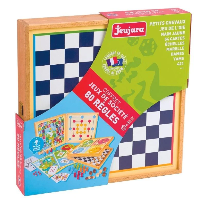 Coffret de Jeux Classiques - 80 règles tout en bois – Image 2