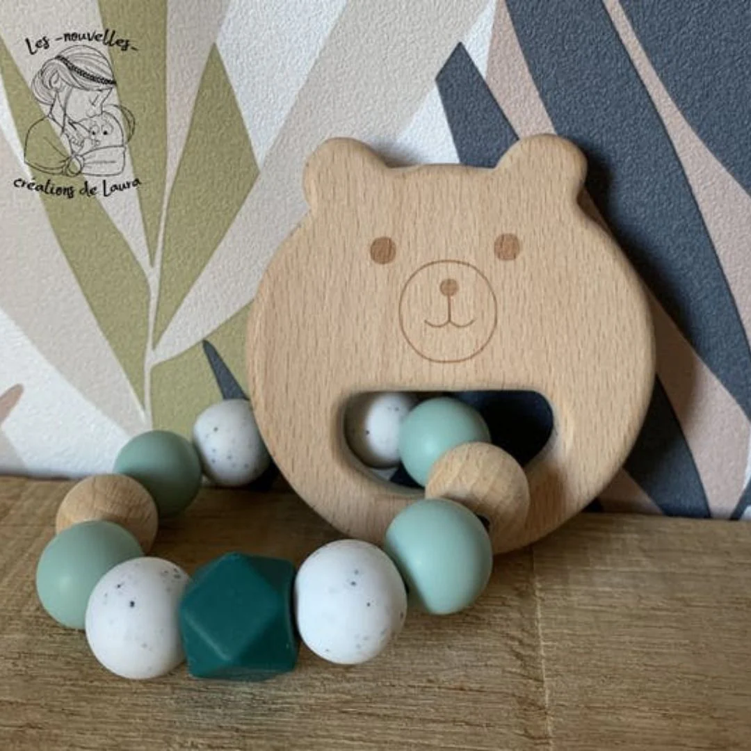 Hochet en bois Ours – Image 3