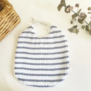 Bavoir double gaze de coton - Rayé