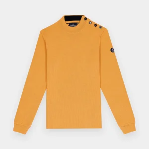 Pull marin uni 100% laine vierge ADRIAN ocre