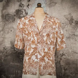 Chemise hawaïenne "Temple tan" - Fleurs de bagne