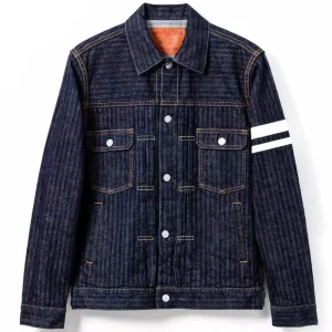 veste type 2 herringbone denim 14oz - Momotaro