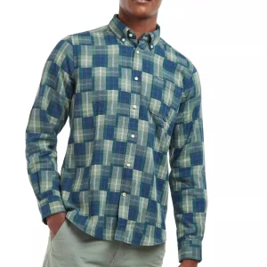 chemise patch kielder blue - barbour