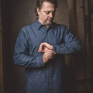 Chemise 1940 USN chambray Harbor blue - Pike brothers