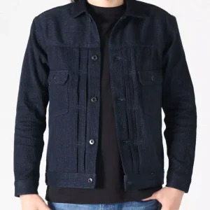Veste trucker Sashiko type 2 indigo - Japan Blue