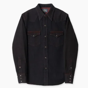 Chemise D5727 "Bengala-Dye" Denim Western Red - Studio d'artisan