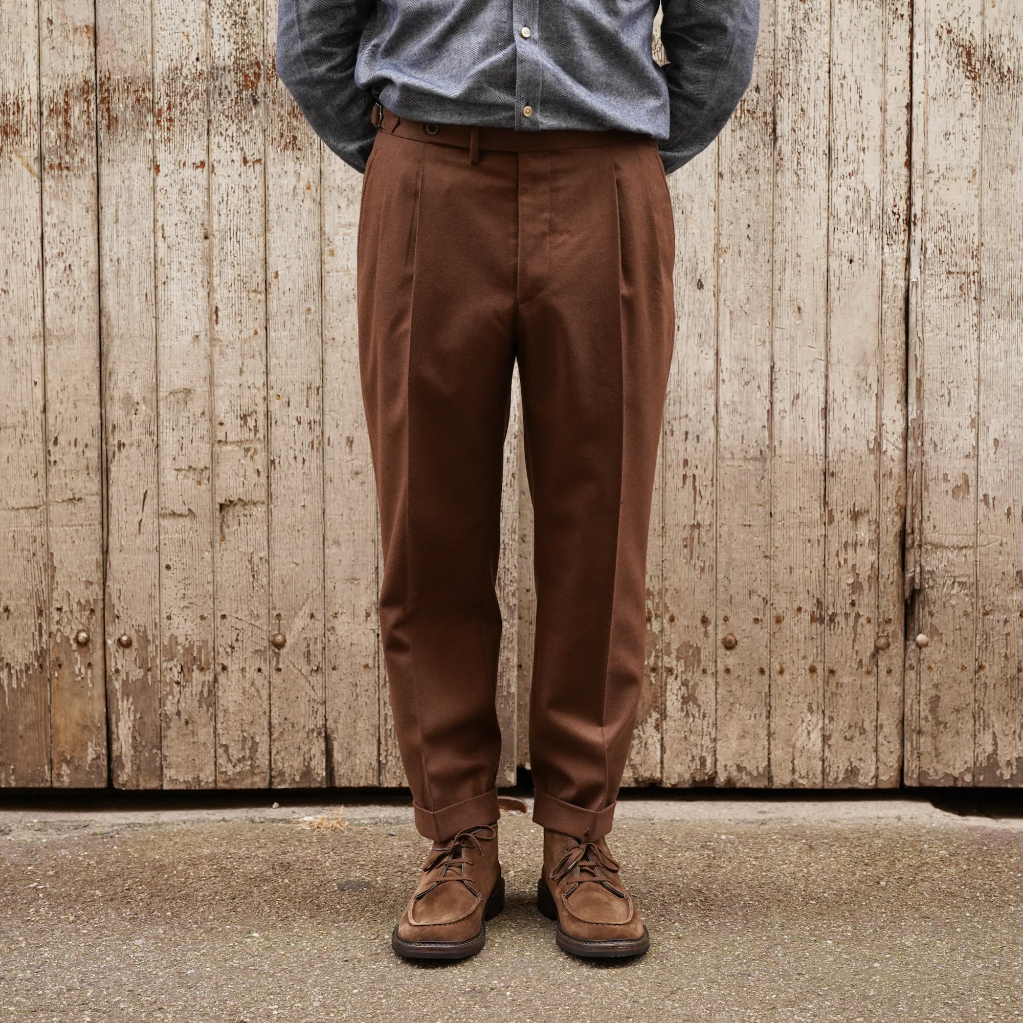 Pantalon 845 100% laine College flannel - Echizenya – Image 4