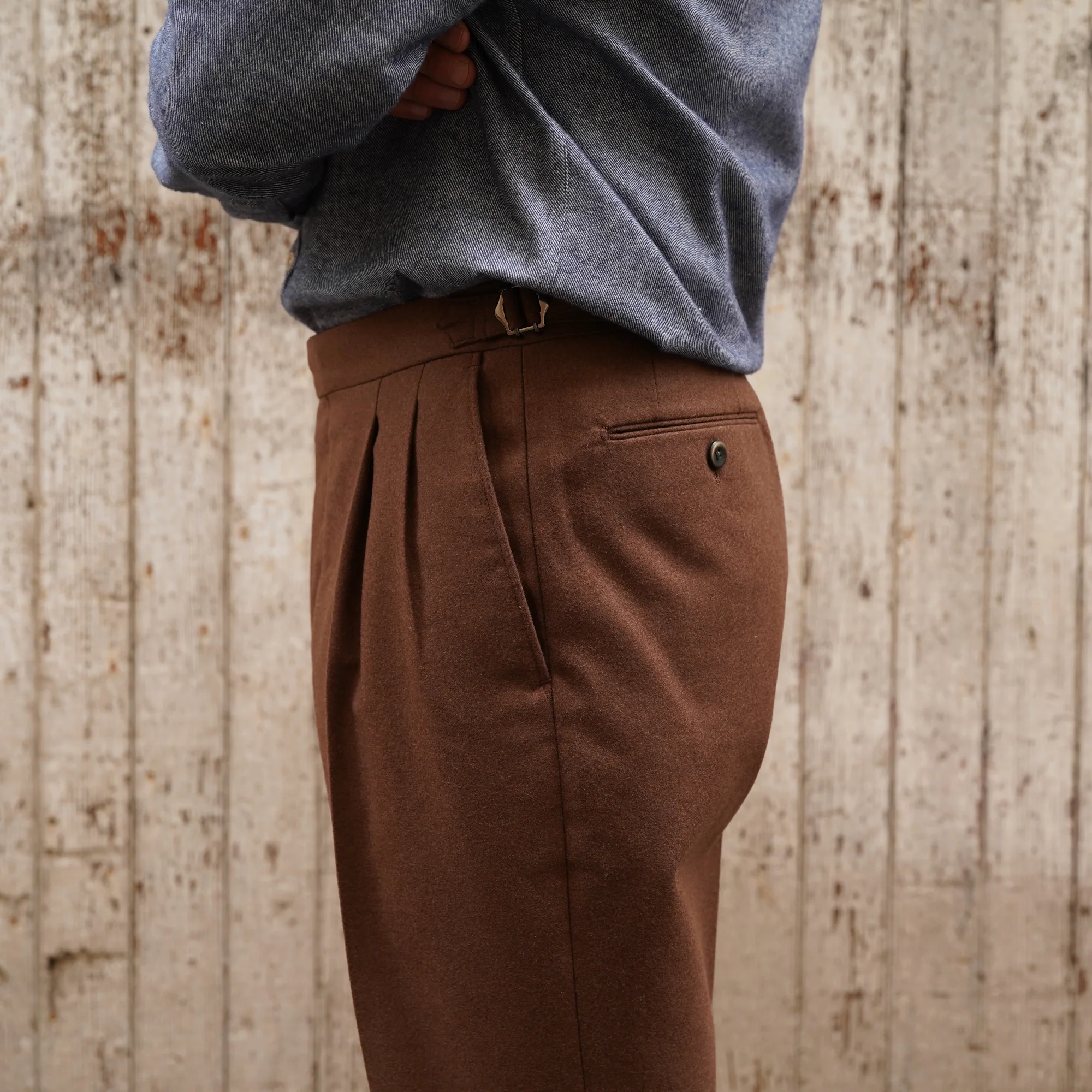 Pantalon 845 100% laine College flannel - Echizenya – Image 7