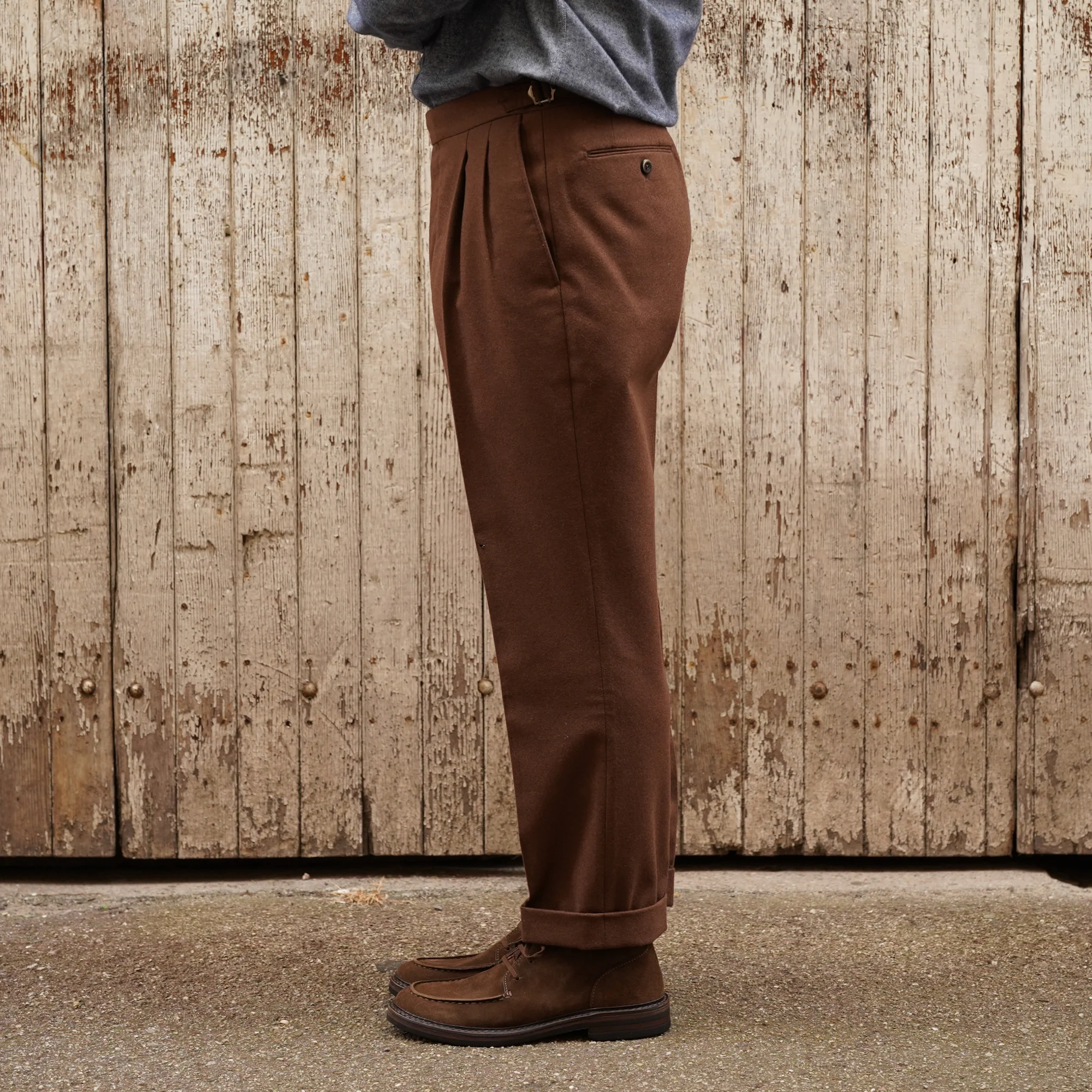 Pantalon 845 100% laine College flannel - Echizenya – Image 3