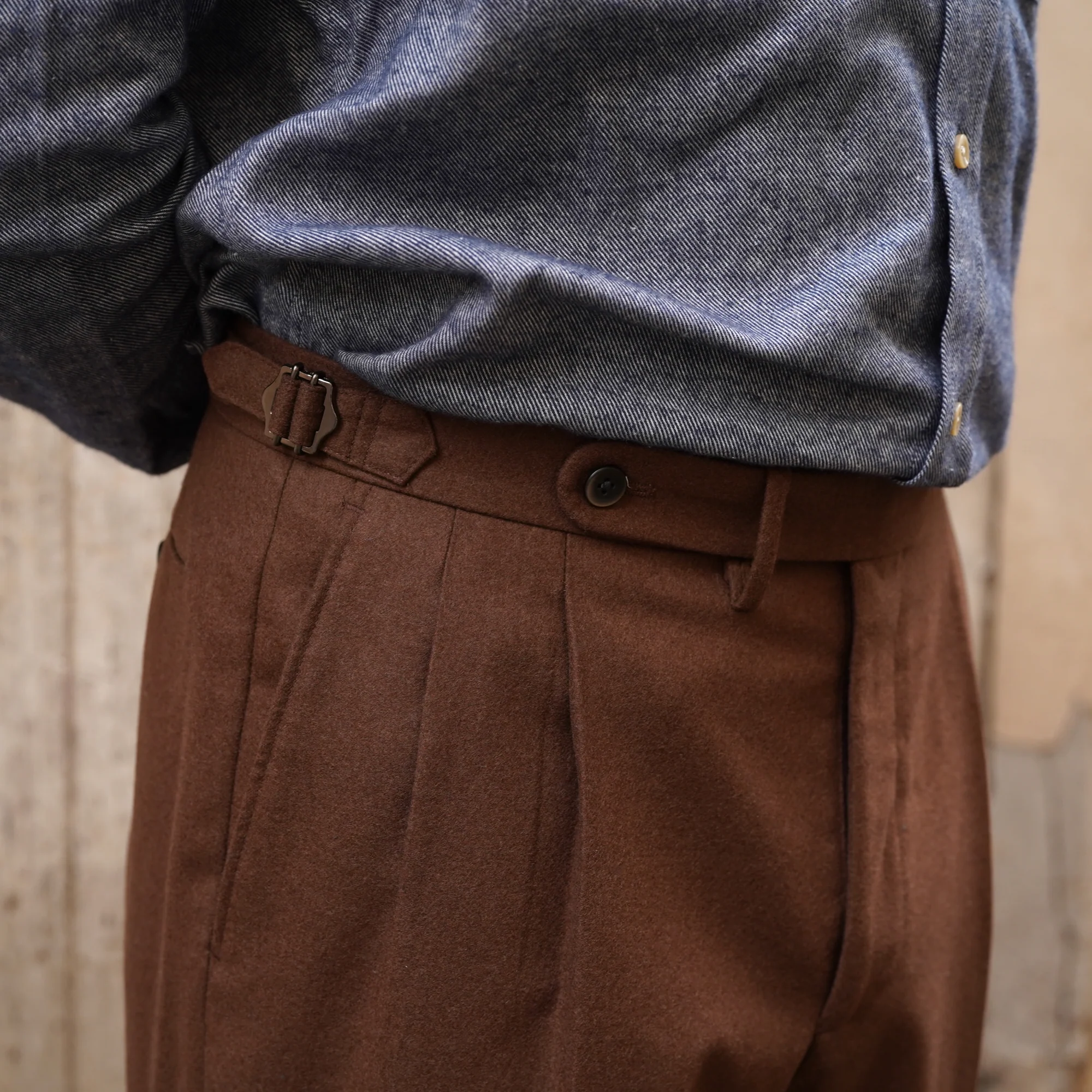 Pantalon 845 100% laine College flannel - Echizenya – Image 2