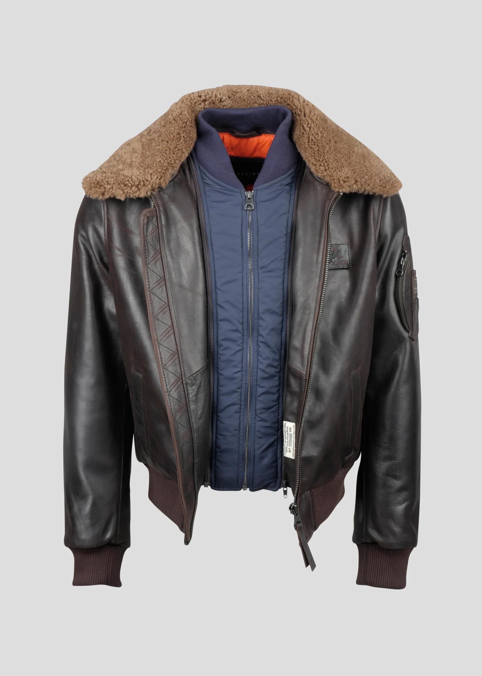 Blouson en cuir marron COMMANDER STRICKING – Image 4