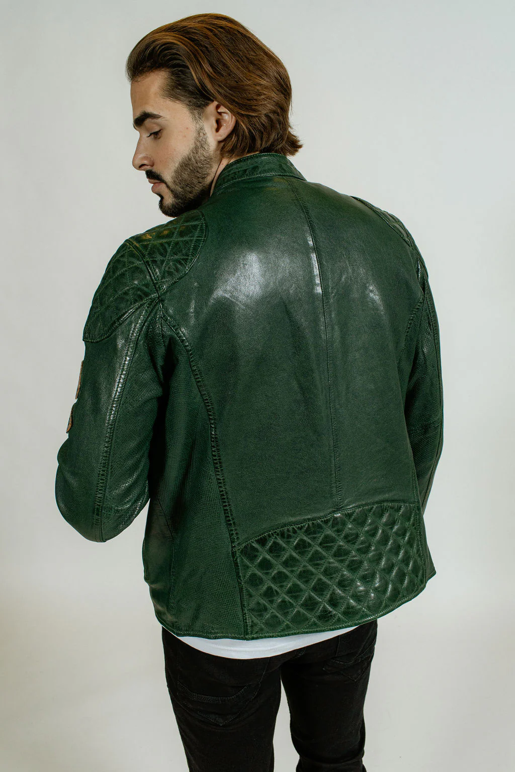 Blouson en cuir vert NITRO BARCELONA – Image 3