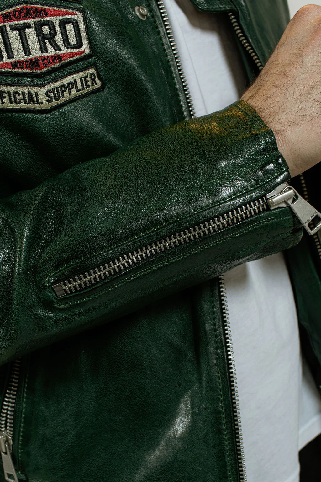 Blouson en cuir vert NITRO BARCELONA – Image 2