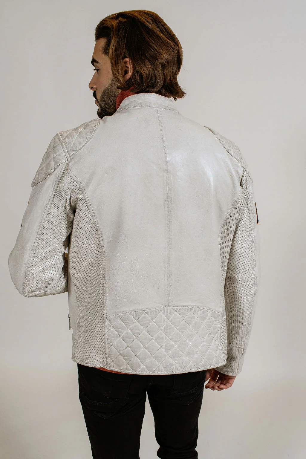 Blouson en cuir blanc NITRO BARCELONA – Image 3