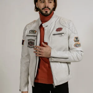Blouson en cuir blanc NITRO BARCELONA