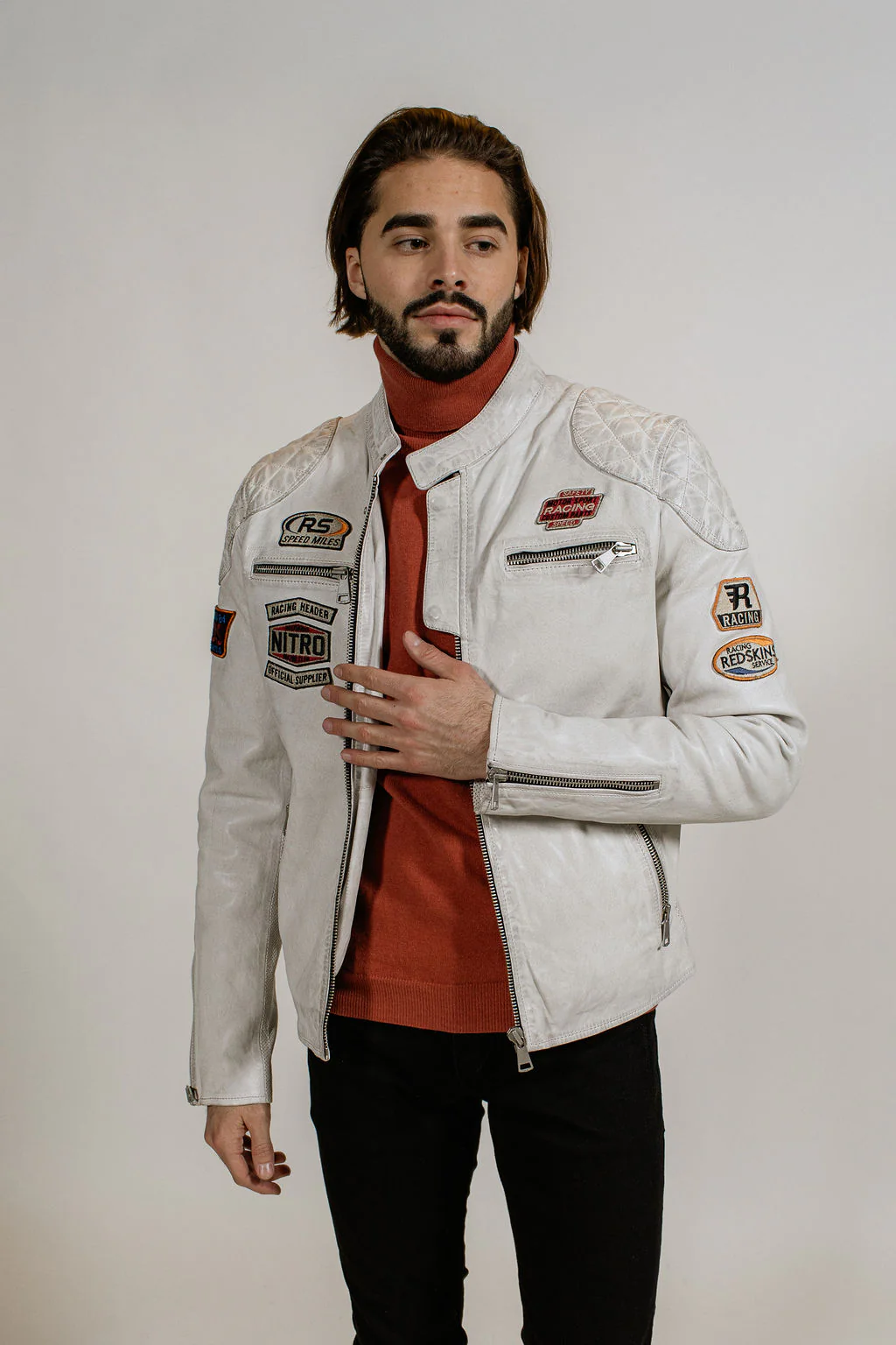 Blouson en cuir blanc NITRO BARCELONA