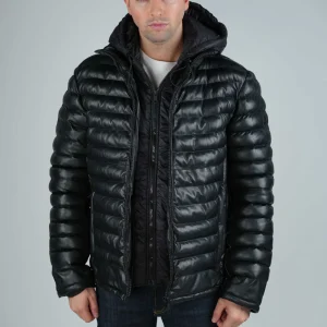 Blouson en cuir noir LORD OSLO