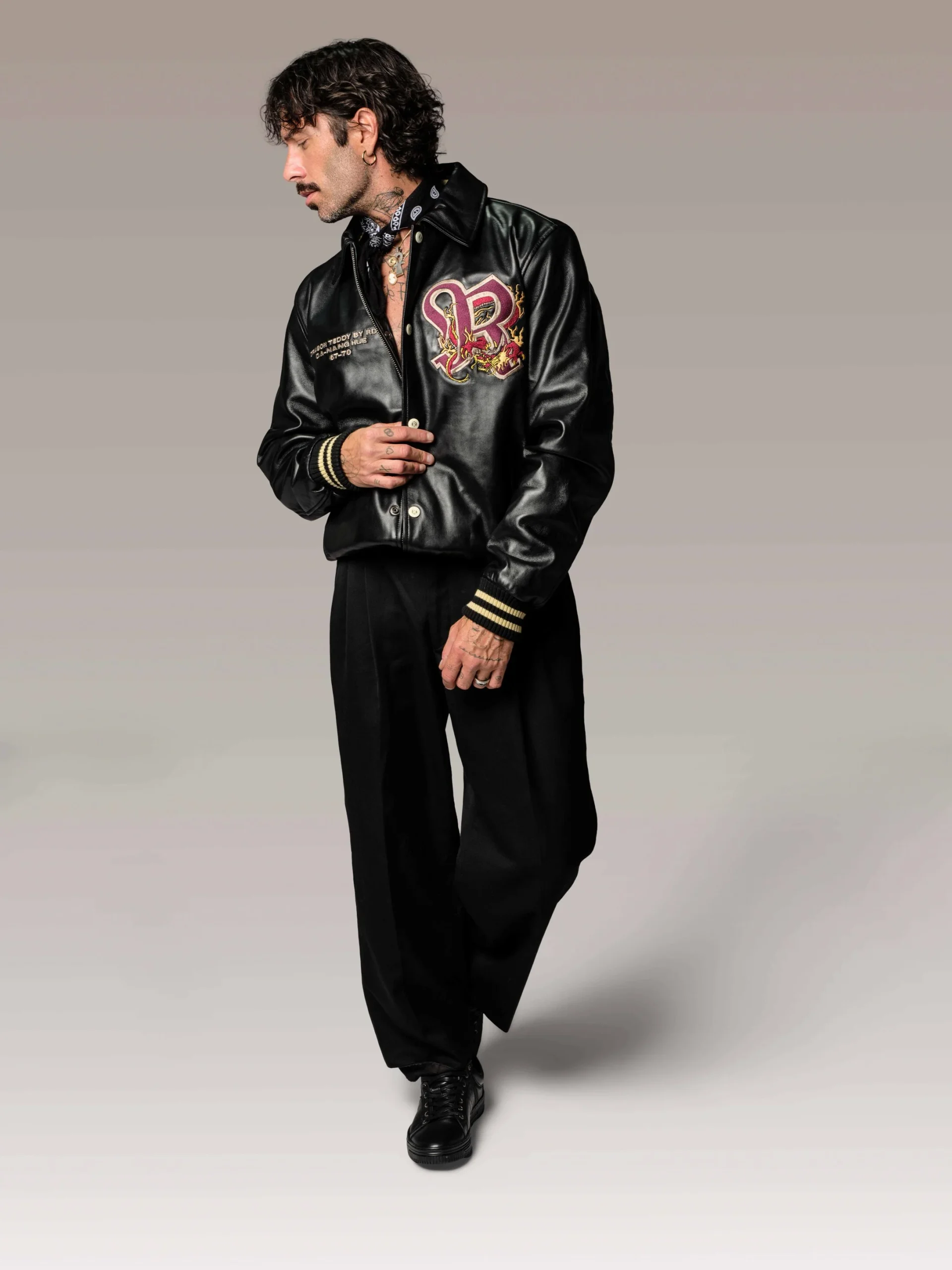 Blouson en cuir noir BRUCE LEGEND – Image 3