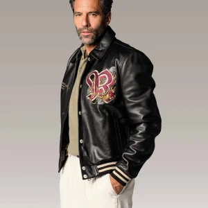 Blouson en cuir noir BRUCE LEGEND
