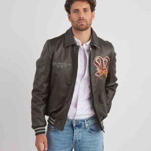 Blouson en cuir kaki DRAGON COHIBA