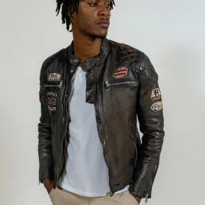 Blouson en cuir marron NITRO BARCELONA