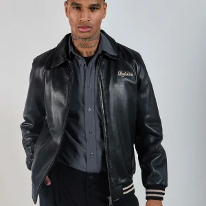 Blouson en cuir noir SPARK LEGEND