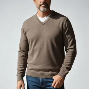 Pull col V "Hélice" coton