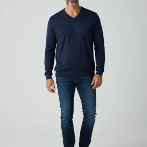 Pull col V "Helice" 50 % laine