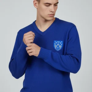 Pull col V "Petit Helice" adulte brodé coeur