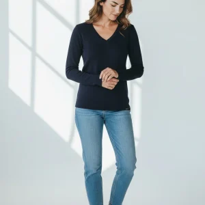 Pull col V "Alizée" 100% laine mérinos