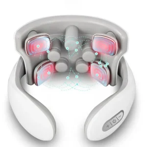 Dispositif de massage électrique vibrant et chauffant pour le cou