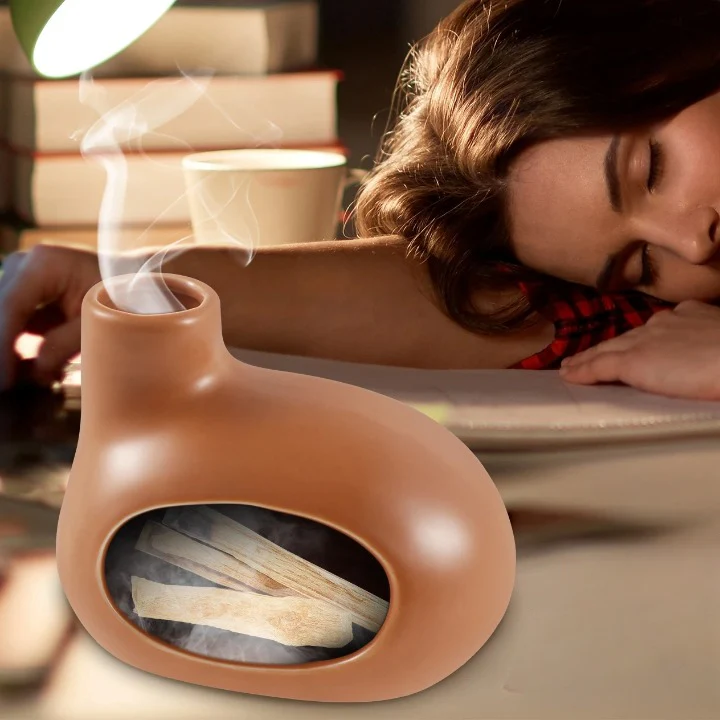 Lot de deux portes encens avec petite cheminée – Image 3