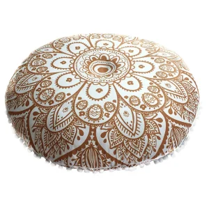 Coussin méditation bohème avec mandalas