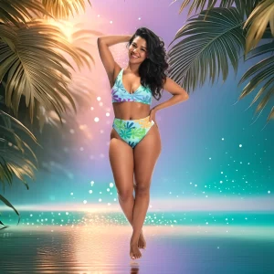 Maillot de bain taille haute "Aloha Vibes"