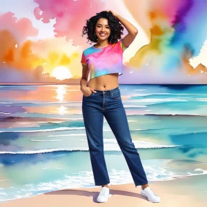 Crop-Top “Galaxy Bloom”