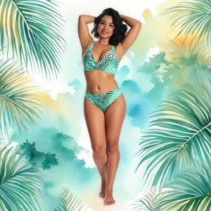 Maillot de bain taille haute "Jungle Vibes"