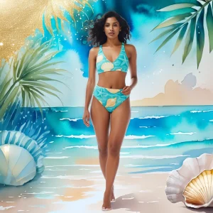 Maillot de bain taille haute "Shell Harmony"