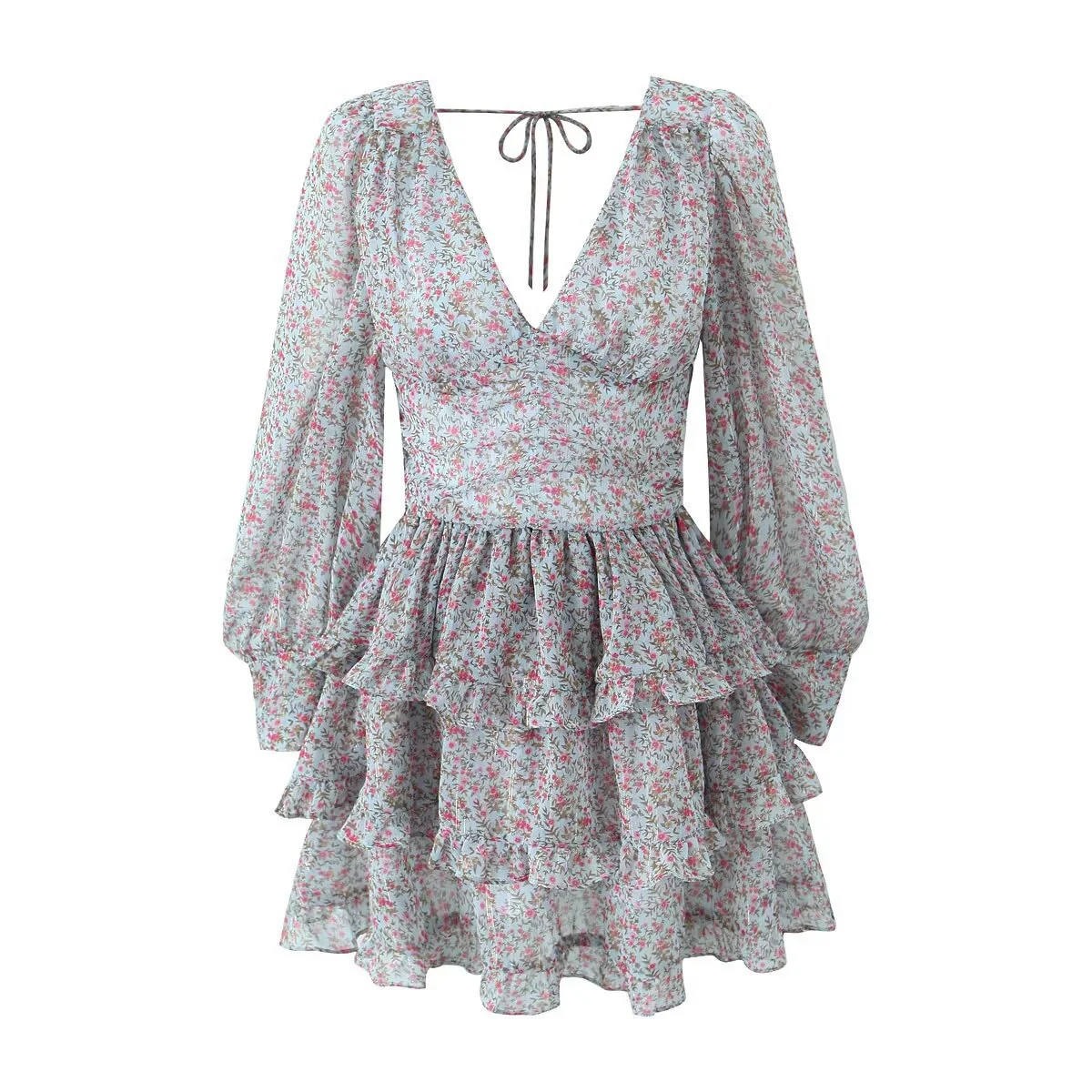 ROBE CHIFFON MINI À VOLANT IMPRIMÉE FLORAL – Image 3