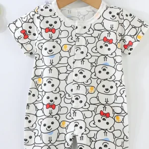 Pyjama Blanc Bébé Été Ourson