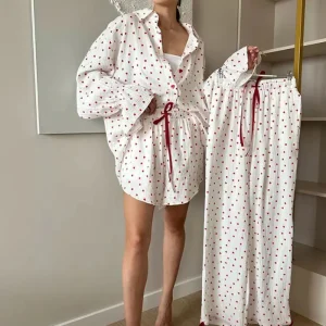 Pyjama 3 Pièces Cœur Femme